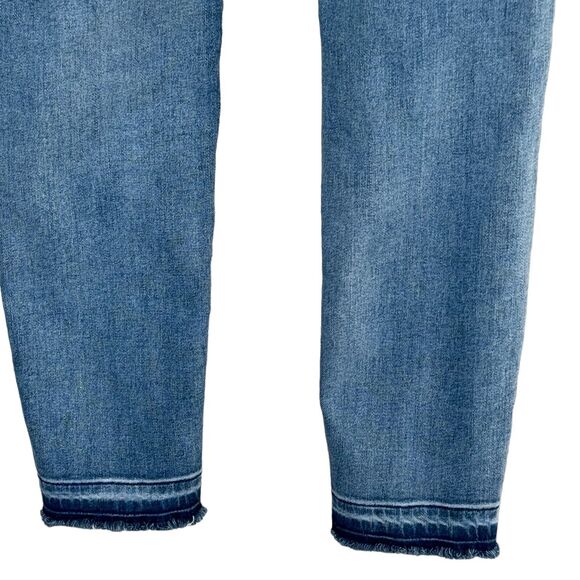 Express SZ 4 Cropped Legging Jeans High-Rise Stretch Zip-Fly Pockets Frayed Hems - Picture 8 of 11